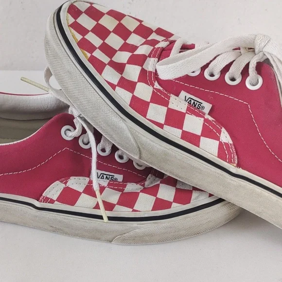 Vans Unisex Red Checkered Shoes Size Mens 7 Womens 8.5 (507452) - Picture 10 of 12